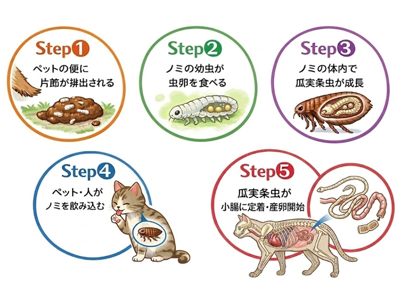 瓜実条虫の感染経路