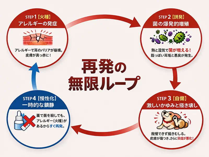 薬で菌を殺しても再発する仕組み