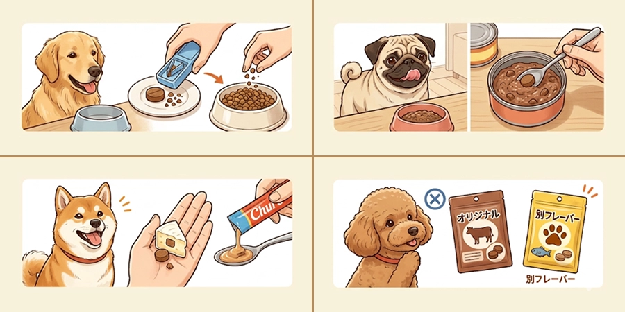 チュアブルを食べてくれない時の対処法